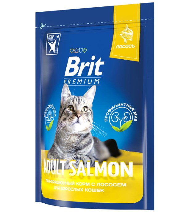 Brit Premium Cat Salmon (лосось) предназначен для взрослых кошек всех пород.