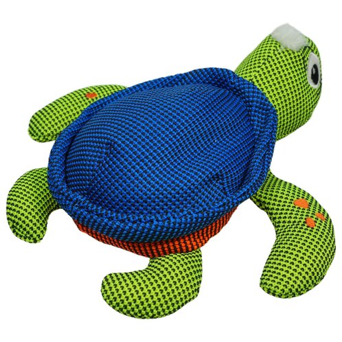 Mr.Kranch Игрушка для собак Черепашка с пищалкой 29 см, синяя с зеленым