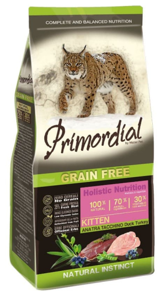 Сухой корм для котят Primordial Grain Free Kitten (утка и индейка)