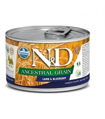 Консервы для собак Farmina N&D Dog Mini Ancestral Grain Lamb & Blueberry (ягнёнок, черника)