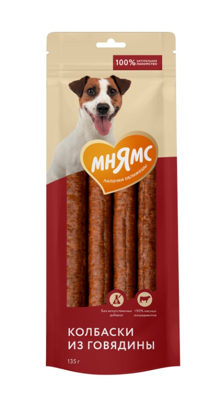 Лакомство Мнямс для собак Колбаски из говядины