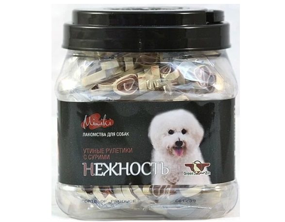 Сушеные утиные роллы для собак МИНИКИ НЕЖНОСТЬ "Green Qzin" 525 г (733195)
