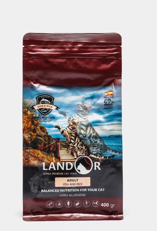 Сухой корм для кошек LANDOR Adult Cat (рыба, рис)