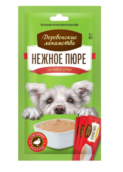 Консервы для собак Нежное пюре из утки Деревенские лакомства
