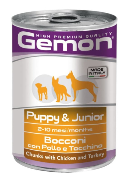 Консервы для щенков Gemon Puppy & Junior (цыпленок, индейка)