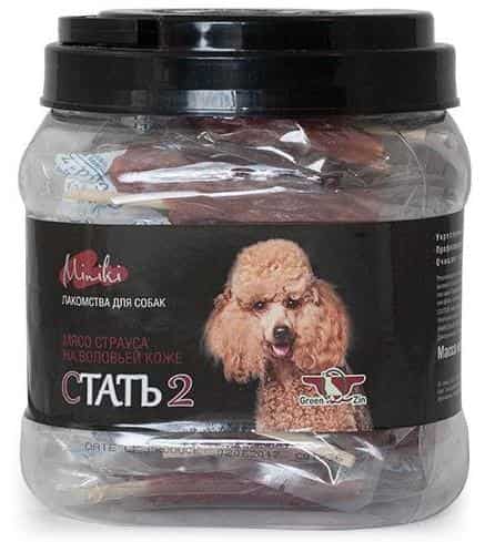 Сушеное мясо страуса на воловьей коже Green Qzin "МИНИКИ СТАТЬ 2" 430 г (732976)