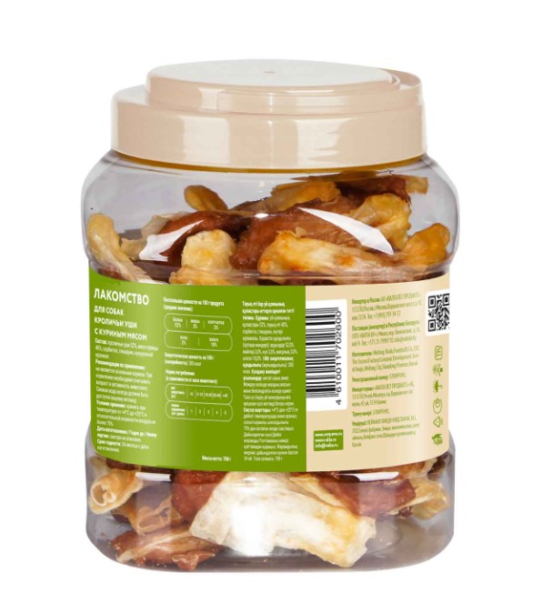 Лакомство Мнямс для собак кроличьи уши с куриным мясом