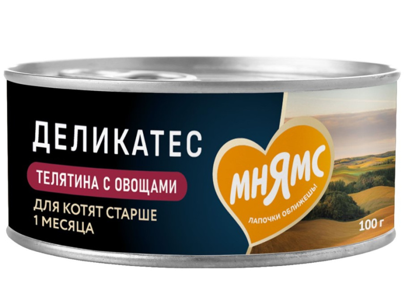 Влажный корм Мнямс Телятина с овощами для котят старше 1 месяца "Паштет по-бельгийски"