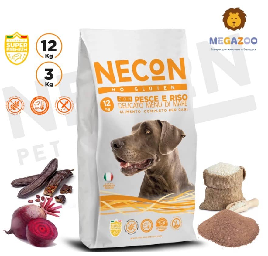 питание для собак Necon Delicate Menù di Mare Adult (рыба, рис)