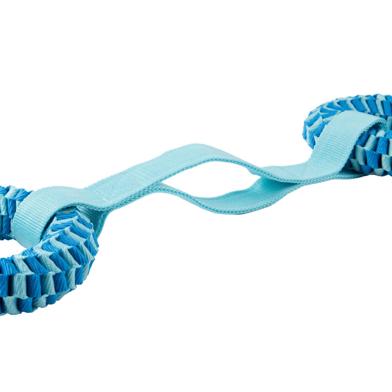 Mr.Kranch Игрушка-перетяжка для собак Плетеное кольцо-спираль двойное на ленте диам 12 см, голубая