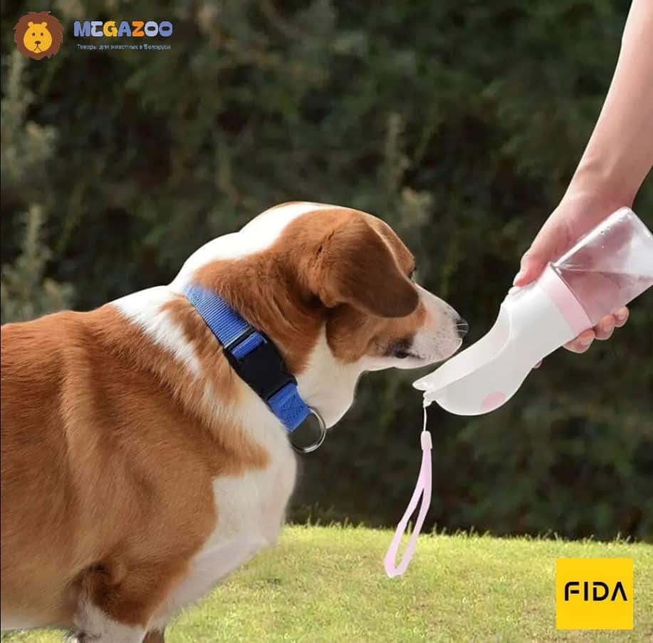 FIDA дорожная  поилка для собак FIDA (розовая)