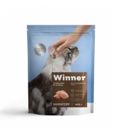 Сбалансированный корм для стерилизованных кошек WINNER курица