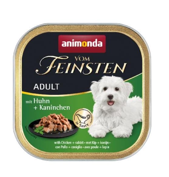 Консервированный корм для собак Влажный корм для собак Animonda Vom Feinsten Adult (курица и кролик в соусе) 150 гр