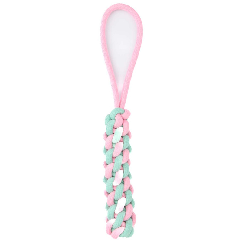 Mr.Kranch Игрушка для собак Жгут из каната 30x4 см, розовая с голубым