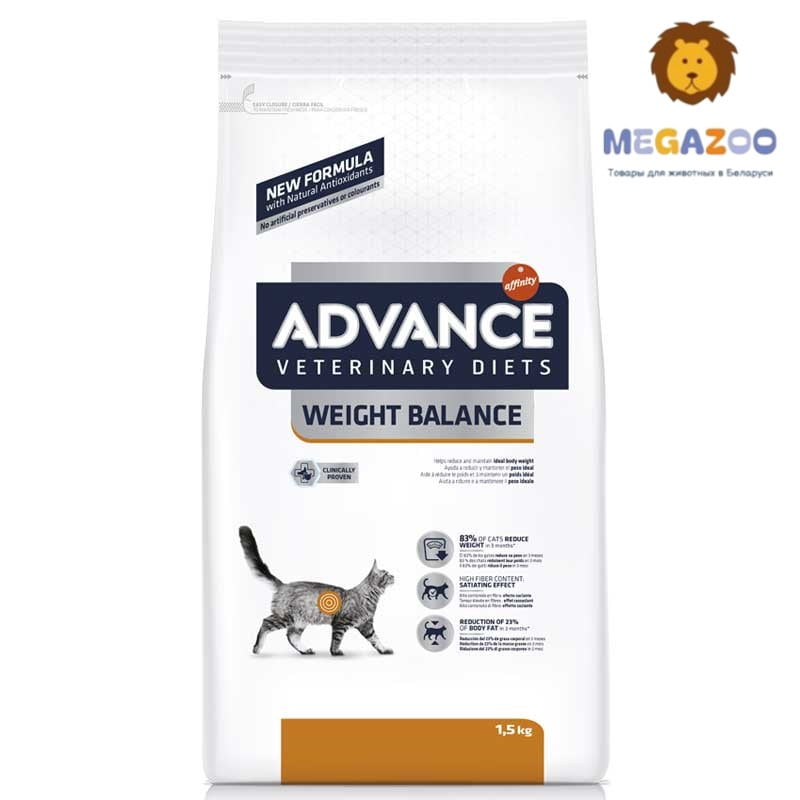 Диетический рацион для кошек Advance Veterinary Diets Cat Weight Balance