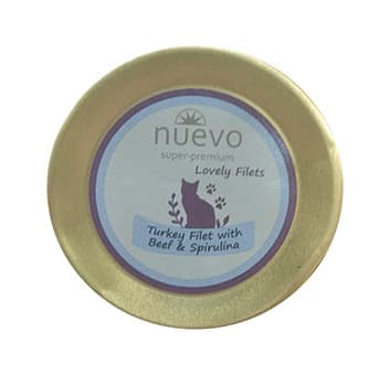 Пища для кошек NUEVO Cat (филе индейки, говядина, спирулина) 85 гр 