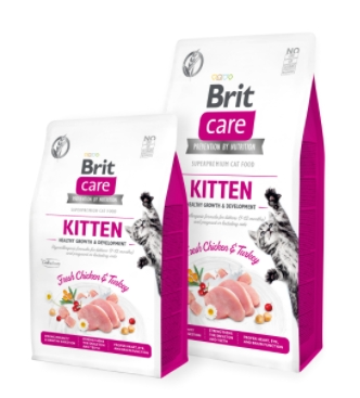 Корм для беременных кошек и котят Brit Care Cat GF Kitten Healthy Growth & Development