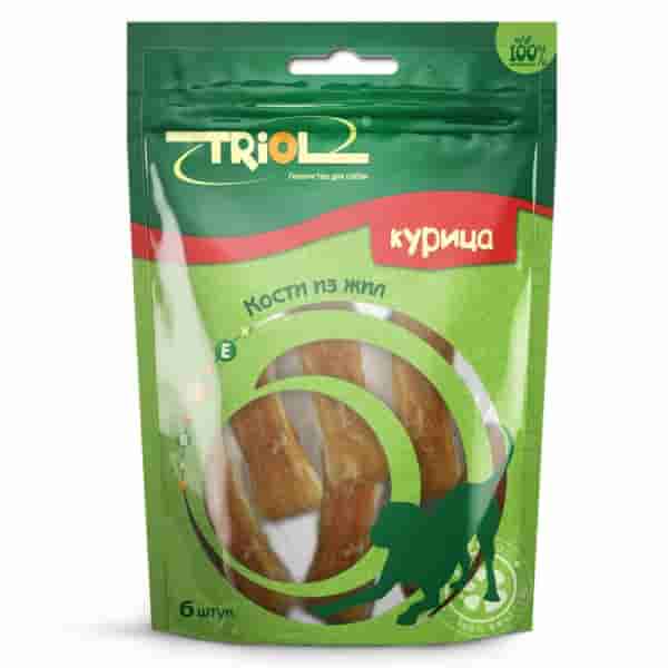 Кости из жил для собак с курицей TRIOL PT19 5 см*6 шт (10171019)