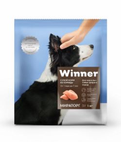 Каталог Сухой корм для щенков средних пород WINNER (курица) для собак