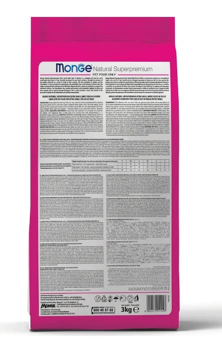 Каталог Сухой корм для собак Monge Dog Extra Small Adult (курица) для собак