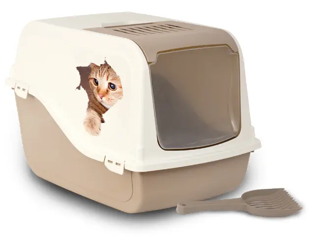 Кошачий туалет- бокс  ARIEL с рисунком 