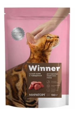 Сбалонсированный корм WINNER взрослый кот/говядина