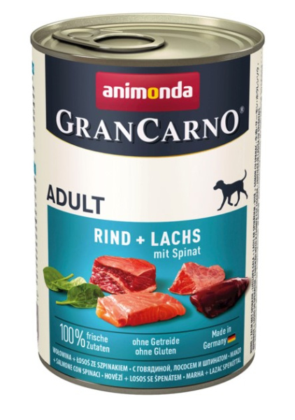 Пресервы для собак Консервы для собак Animonda Gran Carno Dog Adult (лосось, шпинат)