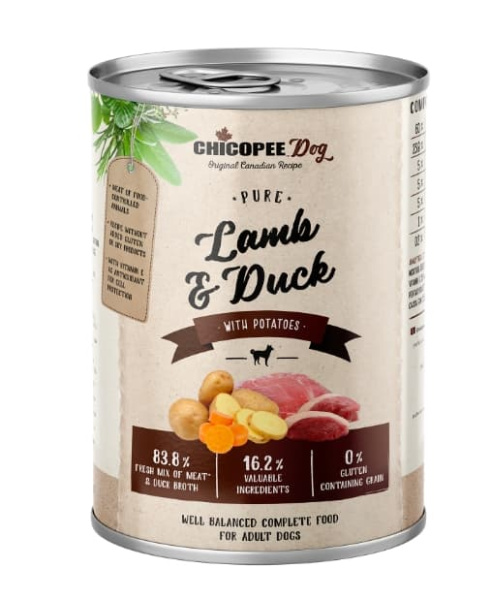 Консервы для собак Chicopee Adult Dog  (ягненок, утка, картофель)