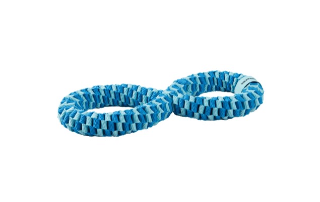 Игрушка Mr.Kranch для собак Плетеное кольцо восьмерка голубое
