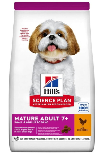 Еда для маленьких старых собак Сухой корм для собак Hill's Science Plan Mature Adult 7+ Small & Mini