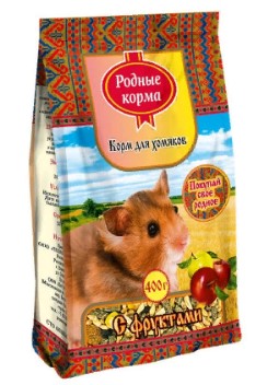 Сухой корм Родные корма для хомяков с фруктами