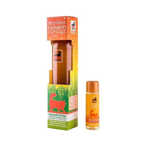 Шампунь "Айда гулять" для длинношерстных кошек и котят для кошек