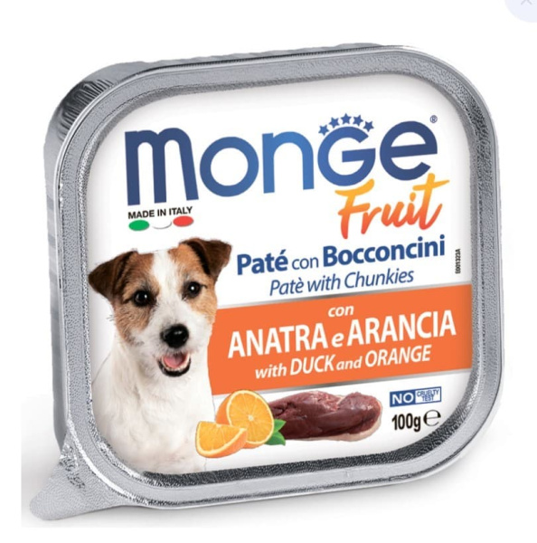 Консервы для собак Monge Fruit Dog Adult (утка, апельсин)