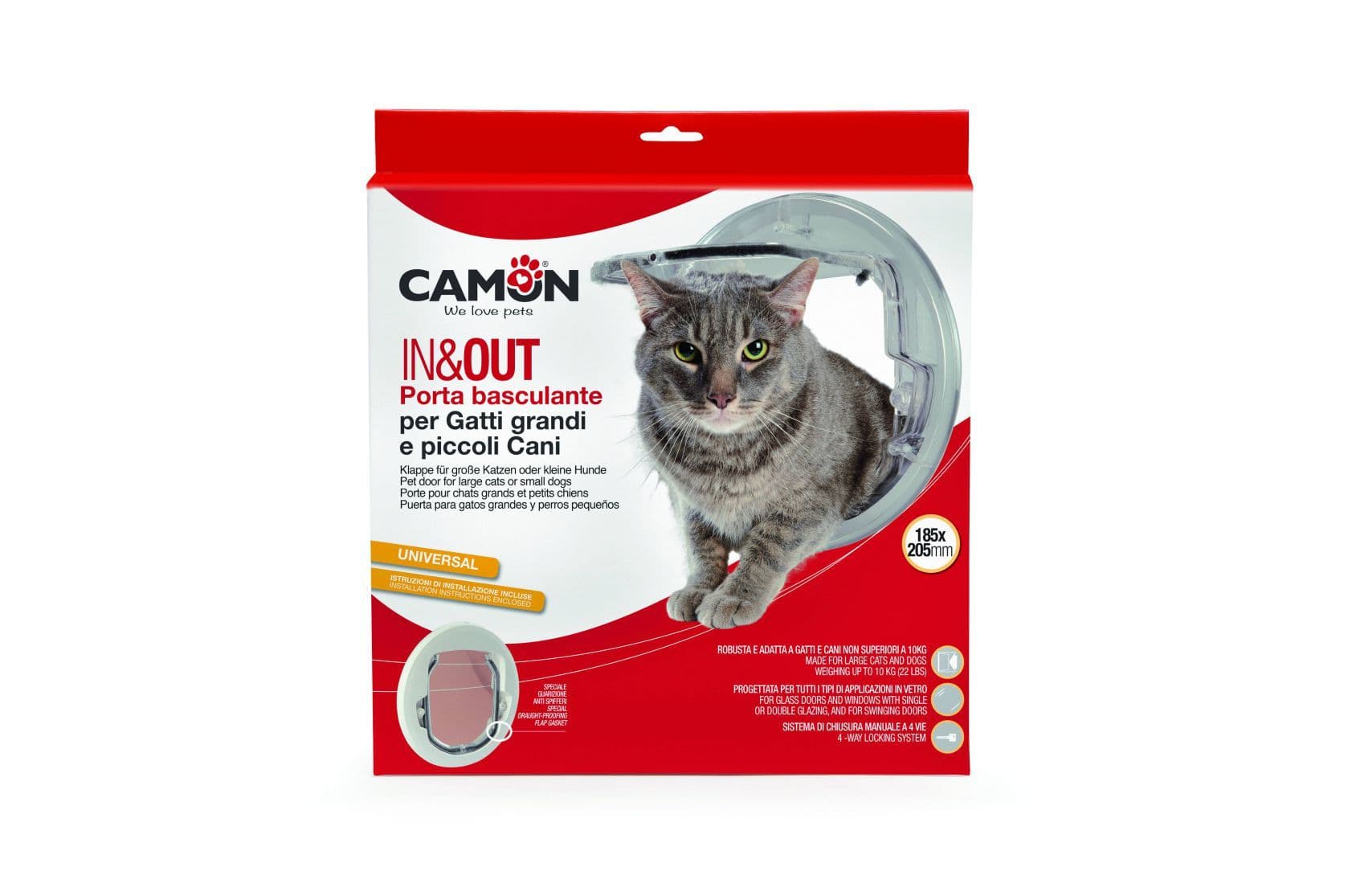 Откидная дверца для кошек и собак белая 18.5*20.5 см (AX005/B)