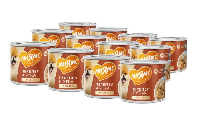 Влажный корм Мнямс Паштет из утки и перепела для собак всех пород «СИЛЬНЫЙ ИММУНИТЕТ»