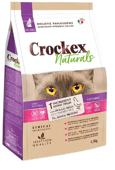 Сухой корм для кошек Crockex Natural Adult Cat Neutered (курица, рис)