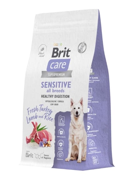 Еда для собак с чувствительным пищеварением Сухой корм для собак Brit Care Dog Adult Sensitive Healthy Digestion (индейка, ягненок)