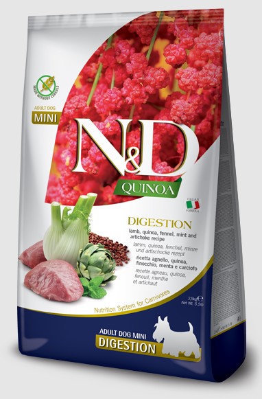 Питание для собак Сухой корм для собак Мини пород Farmina N&D GF Quinoa Digestion Lamb Adult Mini