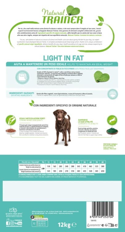 Питание для собак Trainer Natural Light in Fat Medium&Maxi Adult (индейка)