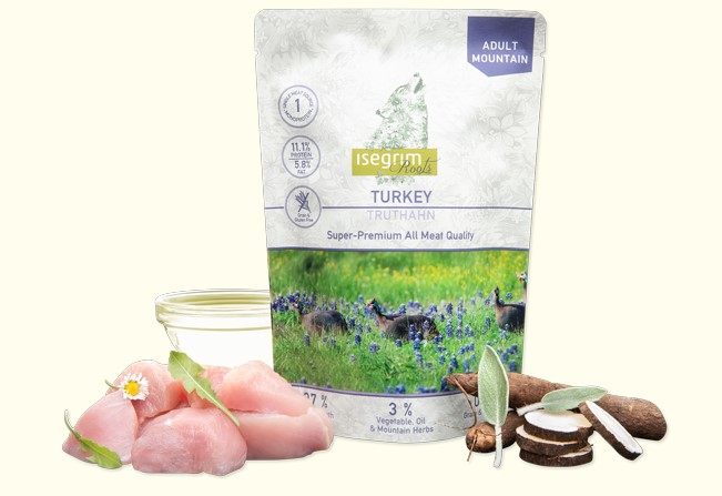 Пресервы для собак Влажный корм для собак Isegrim Adult Mountain (индейка)
