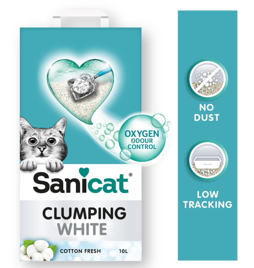 Бентонитовый наполнитель для лотка Sanicat Clumping White Cotton Fresh (аромат хлопка)