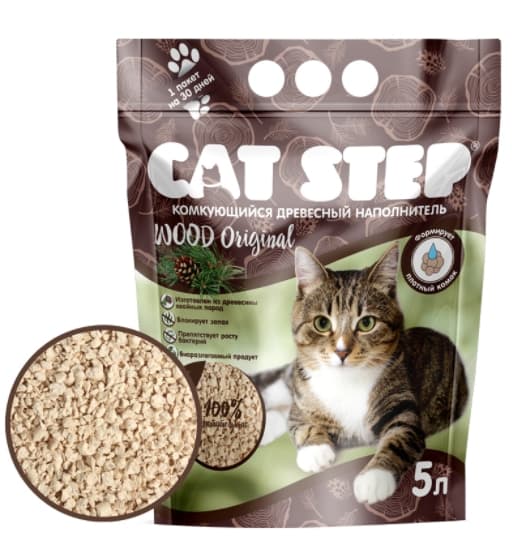 Наполнитель CAT STEP Wood Original 5 л