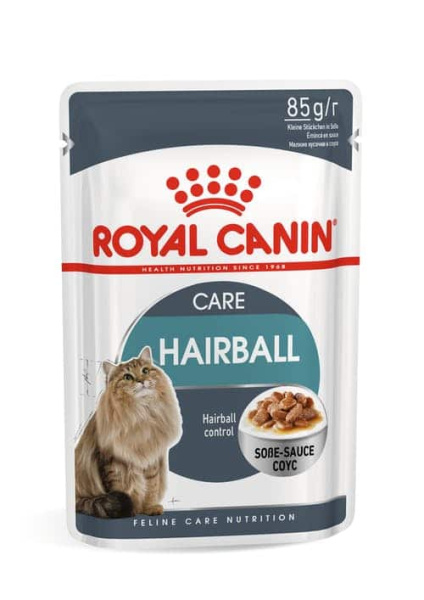 Влажное птание для кота Royal Canin Hairball Care в соусе