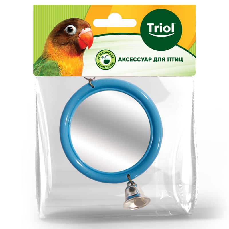 Игрушка для птиц  TRIOL "Зеркало с колокольчиком", 120*60мм (52181045)