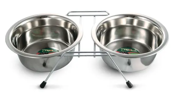 Миска металлическая на подставке TRIOL