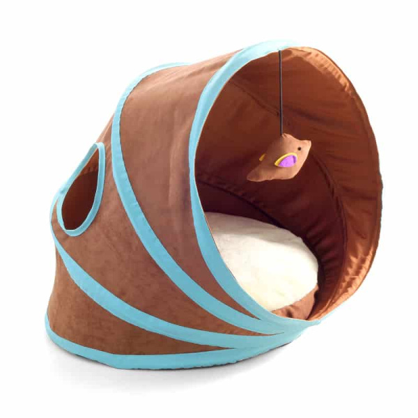 Лежанка-туннель для кошек, коричневая (31931058)