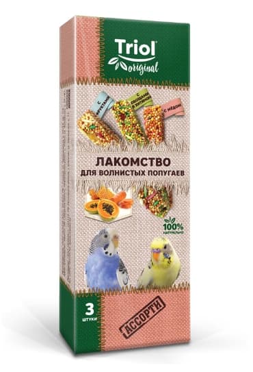 Лакомство для волнистых попугаев АССОРТИ Triol Original уп.3 шт (50161012)