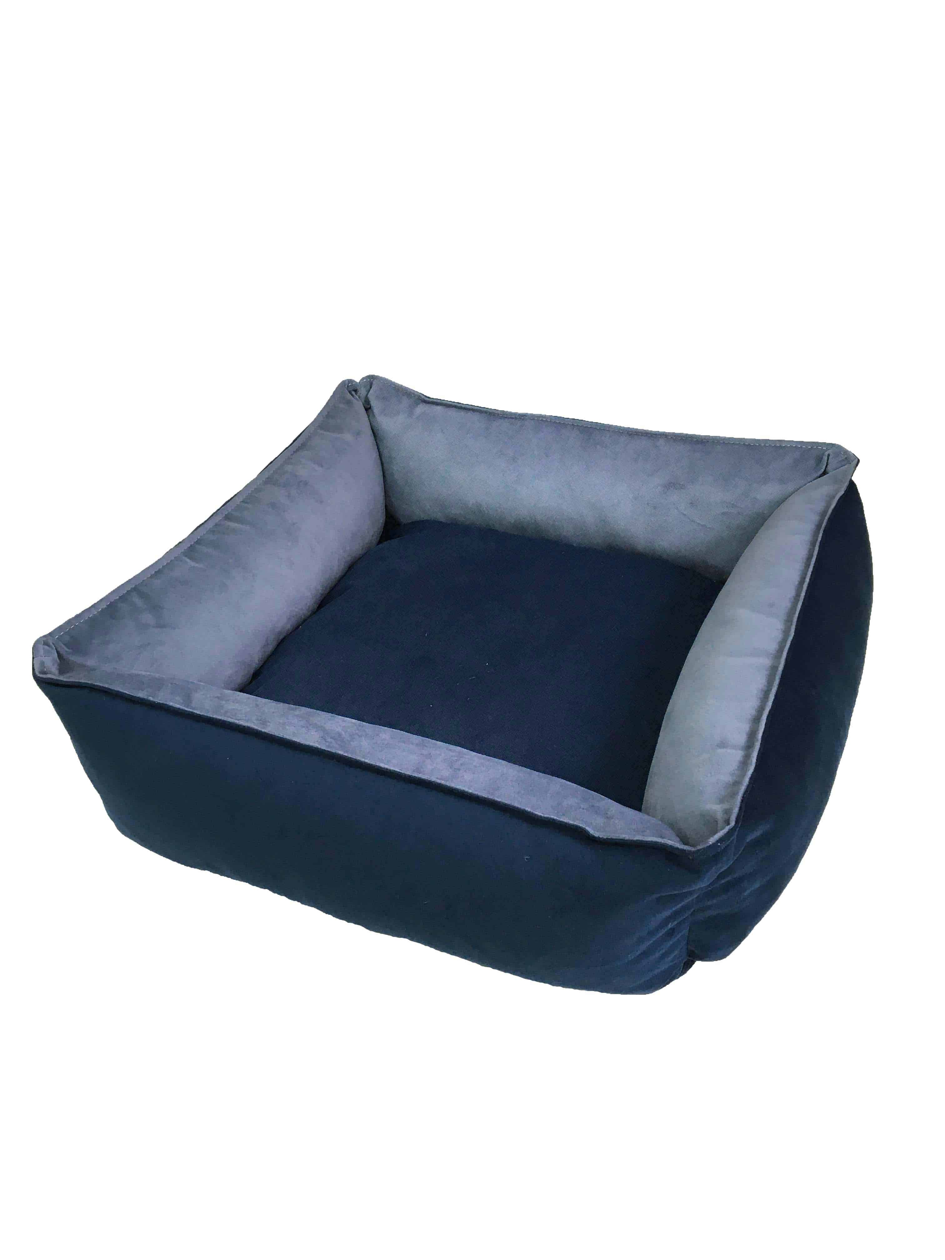 Лежанка квадратная двухцветная со съемным чехлом Тото2 (синий)
