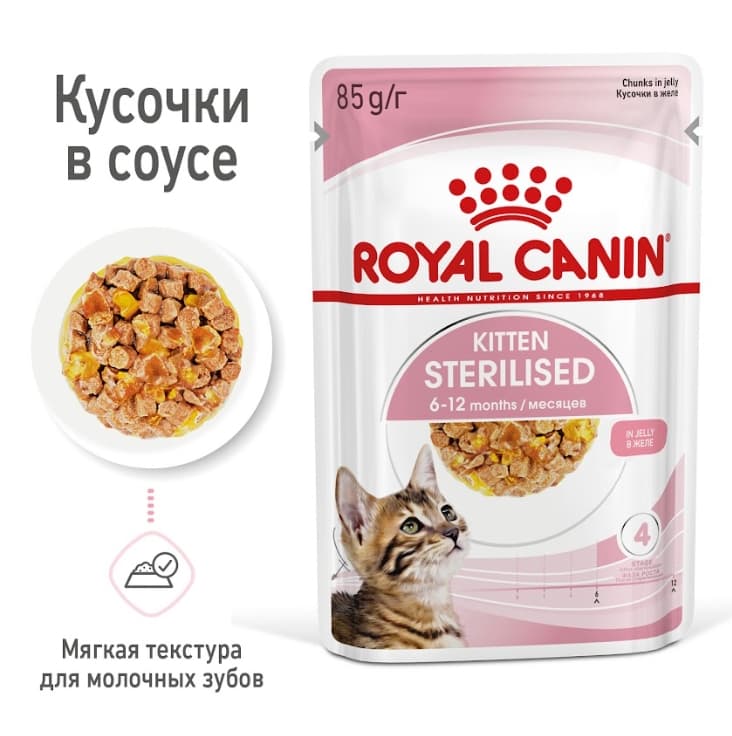 Влажная еда для котят Royal Canin Kitten Sterilized (в желе)