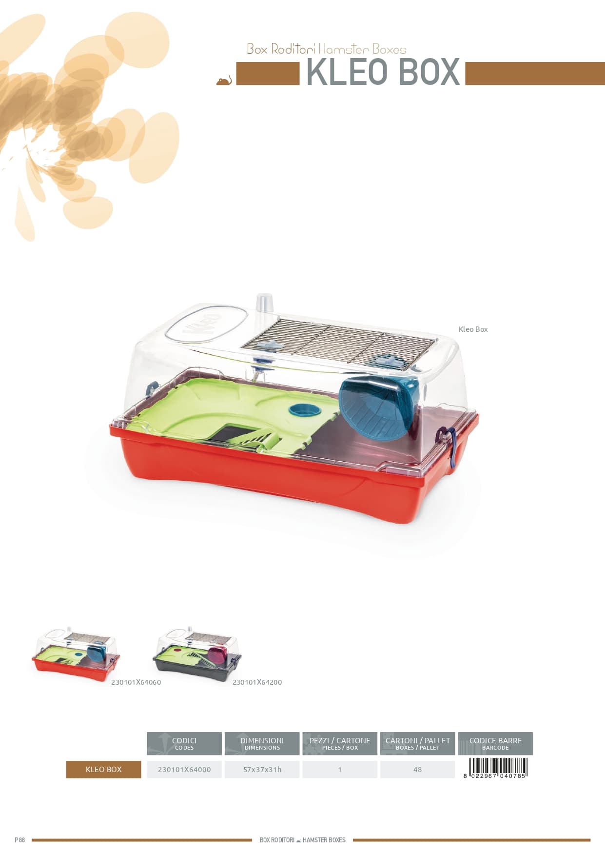 Клетка Домик для грызунов пластиковый KLEO BOX